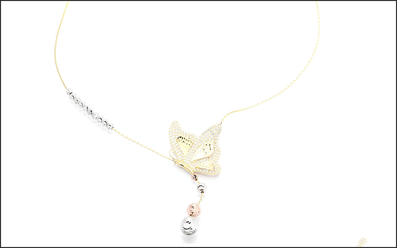 Dây chuyền hình cánh bướm đính đá tinh xảo